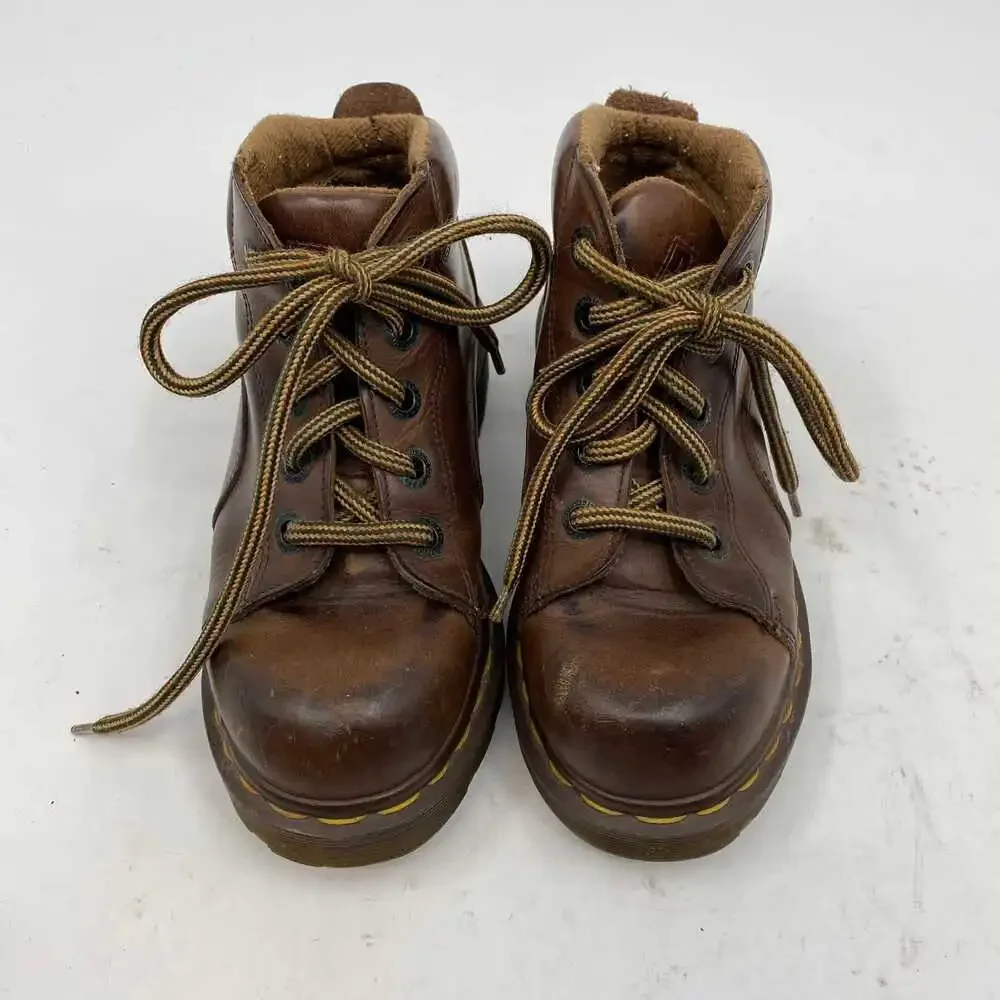 Dr. Martens Brown Leather Combat Boots | Girls 1G (UK-Made)